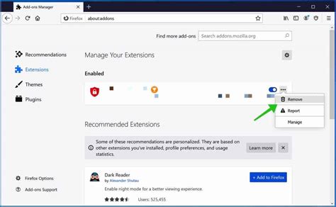 Введите "about:addons" в адресной строке