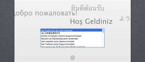 Выбор языка при установке