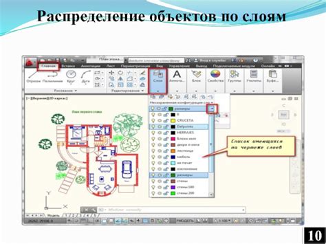 Выделение объектов по слоям