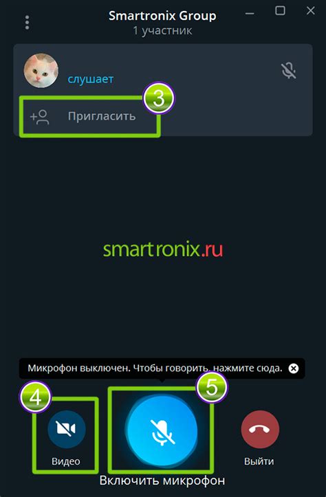 Выполнение первого звонка в Telegram