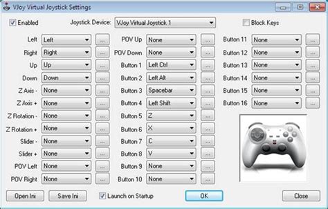 Настройка Vjoy virtual joystick
