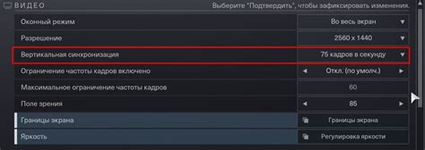 Ограничение частоты кадров через игровые настройки