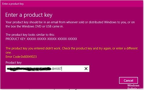 Причины ошибки активации 0x80041023 в Windows