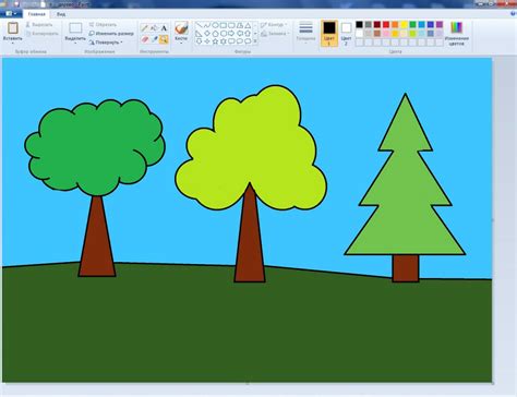 Рисование фигур в Paint