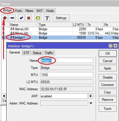Создание bridge в MikroTik