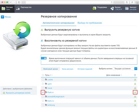 Шаг 1: Создание резервной копии файлов