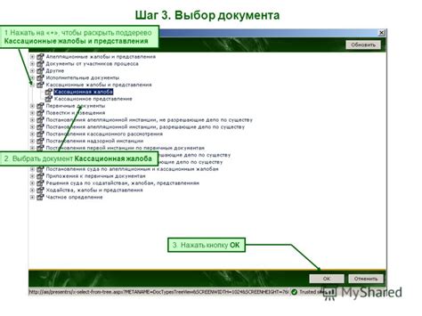 Шаг 3: Выбор документа