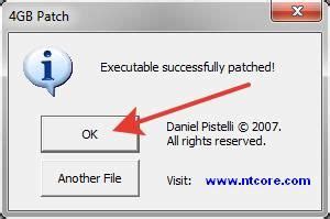 Шаг 5: Запустите 4gb ram patcher