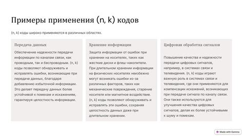  Использование кодов 