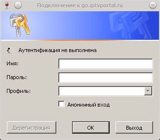 Ввод необходимых данных для аккаунта IPTV