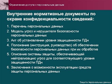 Ограничение доступа приложения к персональным данным и ресурсам