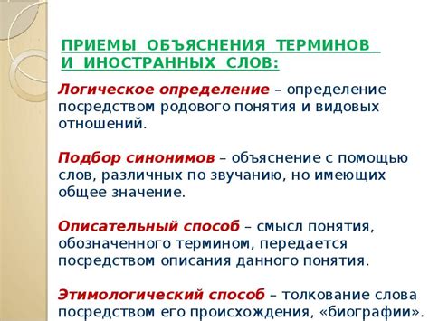Создание собрания терминов и их объяснения