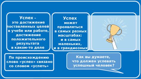 Успех - это достижение поставленных целей и нахождение истинного счастья