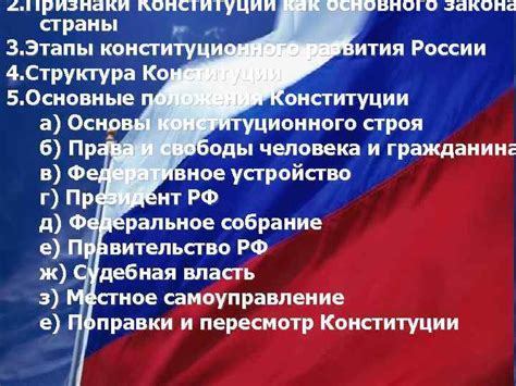 Этапы согласования проекта изменений основного закона страны