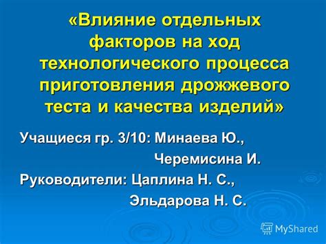 Влияние процесса приготовления