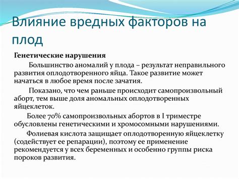 Генетические факторы и их влияние на развитие плода