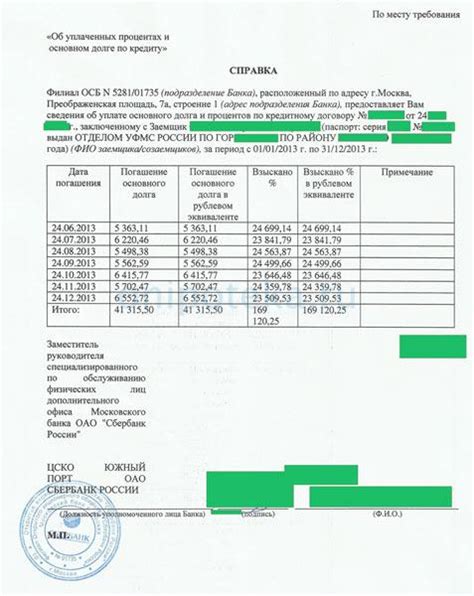 Информация о начисленных процентах