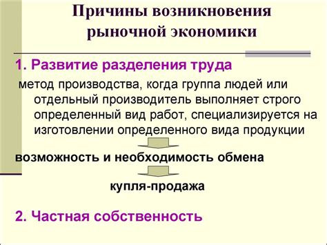 История возникновения рыночной экономики