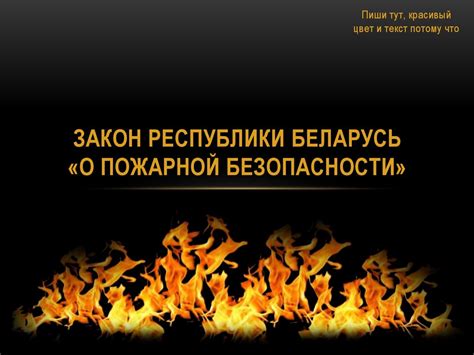 История принятия закона Республики Беларусь о пожарной безопасности