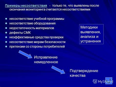 Несоответствие оборудования