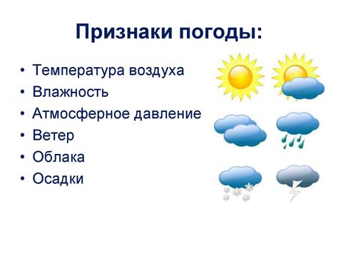 Ожидаемые изменения погоды