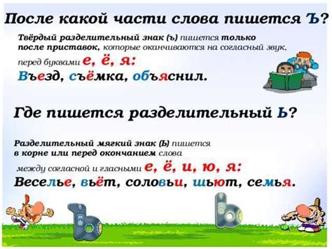 Правила использования разделительного знака