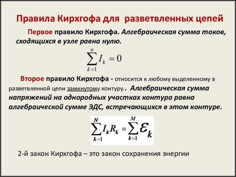 Принципы использования законов Кирхгофа