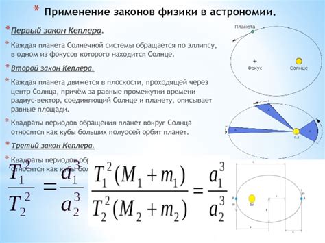 Проявление законов физики в астрономии