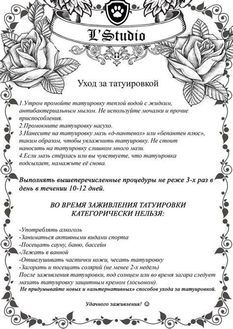 Уход за татуировкой после нанесения пантенола