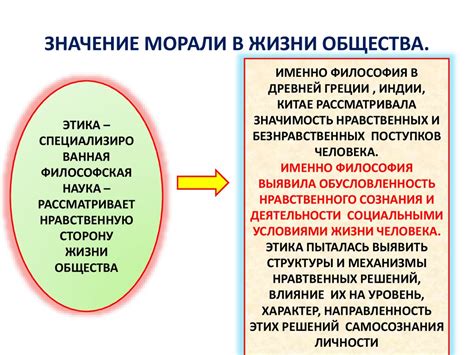 Значение морали в жизни человека