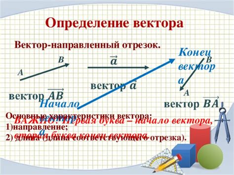 Определение и основные характеристики вектора