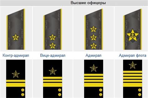 Погоны как индикаторы ранга