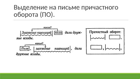 Примеры графических причастных оборотов