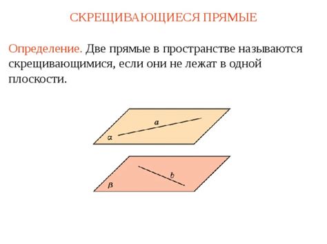 Примеры скрещивающихся прямых