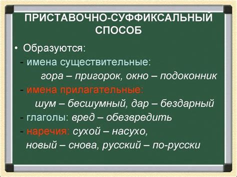 Примеры слов, образованных с помощью суффикса «ous»