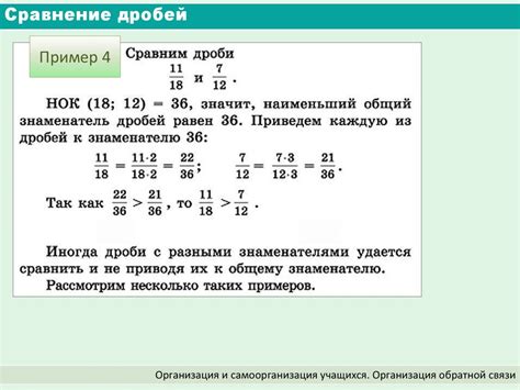 Пример использования минуса перед дробью
