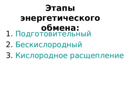 Физиологический аспект энергетического обмена